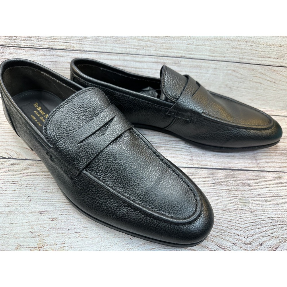 To Boot New York Adam Derrick Men's Black Pebbled Leather Loafers Size 10.5